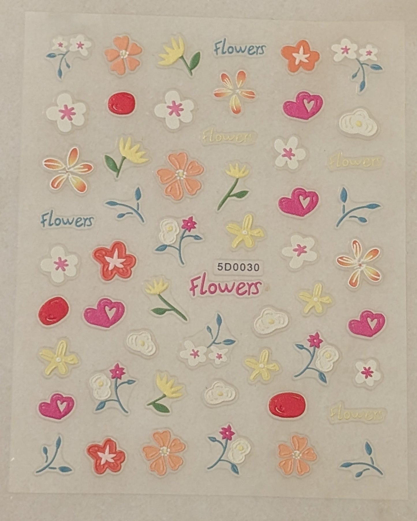 white, pink, orange and yellow pastel flowers